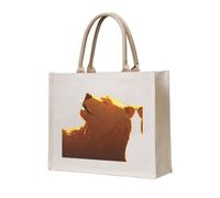 WZYCWB Head of a brown bear Printed three-dimensional canvas tote bag suitable for travel, work, fitness, camping and beach carrying