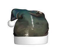 WZYCWB Hidden underground river Patterned Santa hat, suitable for Christmas parties, New Year's Eve parties, and stage performances.