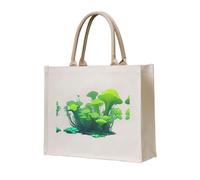 WZYCWB Holo Algae Bloom Printed three-dimensional canvas tote bag suitable for travel, work, fitness, camping and beach carrying