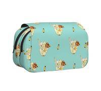 WZYCWB Honey Sundae Patterned Portable Pencil Case ideal for organizing pens in the office or storing makeup brushes