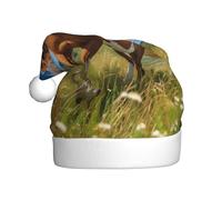 WZYCWB Horses on the Prairie Adult New Year Santa Hat, Unisex Decorative Hat, Christmas New Year Party, 15.7 Inch High Plush Santa Hat