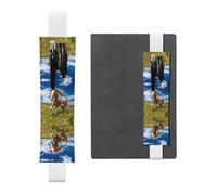 WZYCWB Horses on the Prairie Leather Pen Holder Bookmark, Adjustable Leather Pen Holder, Perfect for Back to School Christmas Gifts