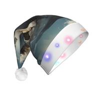 WZYCWB Horses running wild in the river Adult New Year Christmas hat, with LED lights, unisex plush Christmas hat, New Year Christmas party gift