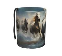 WZYCWB Horses Running Wild in The River Hanging car Trash can is Suitable for Many Types of Cars. It is Practical and Convenient, and is Simply The Perfect Partner for Driving.