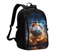 WZYCWB Hot Baseball Printed laptop backpack, business men's commuter backpack, computer bag with USB port charging