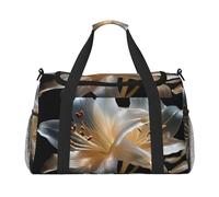 WZYCWB house Printed fitness travel bag. Perfect for yoga training, short trips, and swimming gear., Heavy Lilies in Bloom, One Size