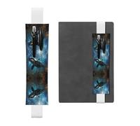 WZYCWB Huge killer whales Adjustable Journal Bookmark, Leather Pen Holder Bookmark, Perfect for Back to School Christmas Gift Bookmark Leather Pen Holder,