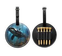 WZYCWB Huge Killer Whales Special Printed Golf tee Storage Bag - Portable Hanging Buckle Design