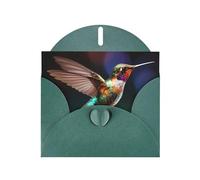 WZYCWB Hummingbirds in Flight Dark Green Pattern cards, holiday greeting cards, suitable for family, friends and couples