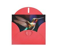 WZYCWB Hummingbirds in Flight Red Pattern cards, holiday greeting cards, suitable for family, friends and couples