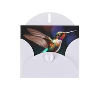 WZYCWB Hummingbirds in Flight White Pattern cards, holiday greeting cards, suitable for family, friends and couples