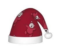 WZYCWB Illustration Bear Patterned Christmas Hats for Kids, Cute Pointed Hats, Christmas Party Decorations and Gifts for Family Gatherings