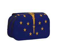 WZYCWB Indiana State Flag Patterned Portable Pencil Case ideal for organizing pens in the office or storing makeup brushes