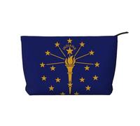WZYCWB Indiana State Flag Patterned Toiletry Storage Bag, Essential for organizing Cosmetics and Skincare Products.