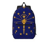 WZYCWB Indiana State Flag Printed backpack with pockets - suitable for work, business trips, travel, sports