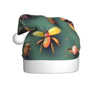 WZYCWB Insect Atlas Adult New Year Santa Hat, Unisex Decorative Hat, Christmas New Year Party, 15.7 Inch High Plush Santa Hat