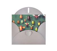 WZYCWB Insect Atlas Printed Gray Pearlescent Paper Holiday Card with Envelope. Suitable for birthday wishes wedding congratulations and condolences.