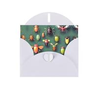 WZYCWB Insect Atlas Printed White Pearlescent Paper Holiday Card with Envelope. Suitable for birthday wishes wedding congratulations and condolences.