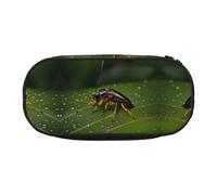 WZYCWB Insects on Leaves Large Capacity Pencil Bag - Multifunctional Storage Box, Portable and Durable Pencil Bag for Office and School Supplies