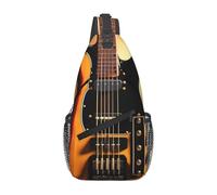 WZYCWB Instrumental Guitar Patterned multifunctional crossbody chest bag, suitable for casual hiking, unisex, convenient travel backpack, Black, One Size