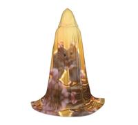 WZYCWB Intimate mice S Printed youth hooded cloak perfect for wizards and role-play costumes (S-L)