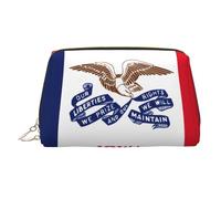 WZYCWB Iowa State Flag Printed Leather Cosmetic Bag for Women - Stylish and Soft, Durable
