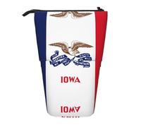 WZYCWB Iowa State Flag Printed Retractable Pen Holder Suitable for use as a Simple Cosmetic Bag, Wallet, etc.
