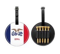 WZYCWB Iowa State Flag Special Printed Golf tee Storage Bag - Portable Hanging Buckle Design