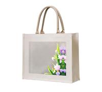 WZYCWB Iris flowers in full bloom Printed three-dimensional canvas tote bag suitable for travel, work, fitness, camping and beach carrying