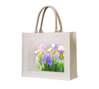 WZYCWB Iris flowers in the sun Printed three-dimensional canvas tote bag suitable for travel, work, fitness, camping and beach carrying