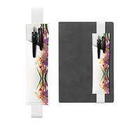 WZYCWB Iris flowers Leather Pen Holder Bookmark, Adjustable Leather Pen Holder, Perfect for Back to School Christmas Gifts