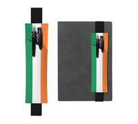 WZYCWB Irish Flag Printed Large-Capacity PVC Pen Holder + Creative Diary Pen Bag Set with Elastic Band Anti-Slip Design