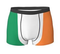 WZYCWB Irish flag Printed Men's Boxer Briefs, Polyester Elastic Boxer Briefs - Multiple Sizes, Black, M