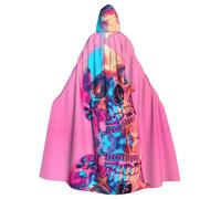 WZYCWB Iron Skull Printed adult party decoration cape, Halloween hooded cape, unisex Halloween, carnival, masquerade, role play