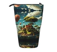WZYCWB Island House Ballooning Printed Retractable Pen Holder for Dorm or Office use.