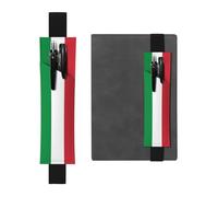 WZYCWB Italian Flag Printed Large-Capacity PVC Pen Holder + Creative Diary Pen Bag Set with Elastic Band Anti-Slip Design