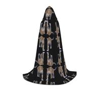 WZYCWB Jaguar Printed Medium Hooded Cape, Holiday Party Costume, Carnival Party Prop, Sizes S/M/L