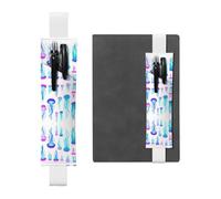 WZYCWB Jellyfish swarm Adjustable Journal Bookmark, Leather Pen Holder Bookmark, Perfect for Back to School Christmas Gift Bookmark Leather Pen Holder,