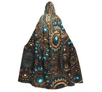 WZYCWB Jewelry on a pattern Adult Hooded Cape - Perfect for Halloween parties, cosplay, stage performances, and themed gatherings.