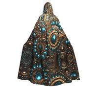 WZYCWB Jewelry on a pattern Patterned hooded cape, robe Cosplay costume for men and women, Halloween adult role play costume