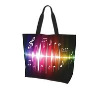 WZYCWB Jumping Musical Notes Printed Tote Bag - Shoulder Bag - Suitable for Travel, Yoga, Beach, Commute, Shopping - Gift for Men and Women
