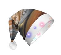 WZYCWB Jupiter Landscape Adult New Year Christmas hat, with LED lights, unisex plush Christmas hat, New Year Christmas party gift