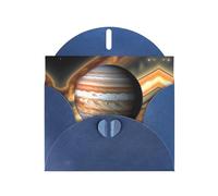 WZYCWB Jupiter Landscape Patterned Blue Holiday Card (6x4) with Envelope. Suitable for birthdays, weddings, and condolences.