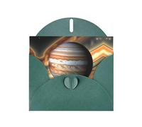 WZYCWB Jupiter Landscape Patterned Dark Green Holiday Card (6x4) with Envelope. Suitable for birthdays, weddings, and condolences.