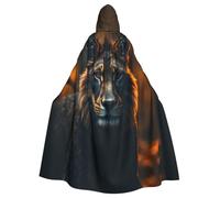 WZYCWB King of the Forest Printed adult party decoration cape, Halloween hooded cape, unisex Halloween, carnival, masquerade, role play