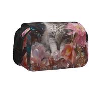 WZYCWB Kitten by the crystal Printing Portable Pencil Case ideal for organizing pens in the office or storing makeup brushes