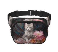 WZYCWB Kitten by The Crystal Sports Waist Bag, Trendy and Fashionable Crossbody Bag, Lightweight Travel Small Bag