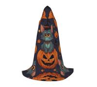WZYCWB kitten devil pumpkin L Patterned Hooded Cape Cosplay Costume - Holiday Party Costume Props