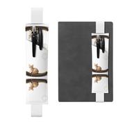 WZYCWB Kitten looking at the stars Leather Pen Holder Bookmark, Adjustable Leather Pen Holder, Perfect for Back to School Christmas Gifts