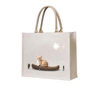 WZYCWB Kitten looking at the stars Printed three-dimensional canvas tote bag suitable for travel, work, fitness, camping and beach carrying